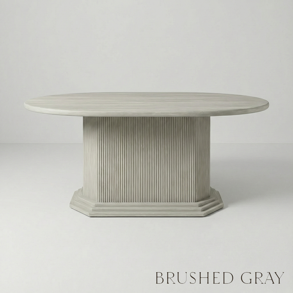 Gray Wooden dining room table