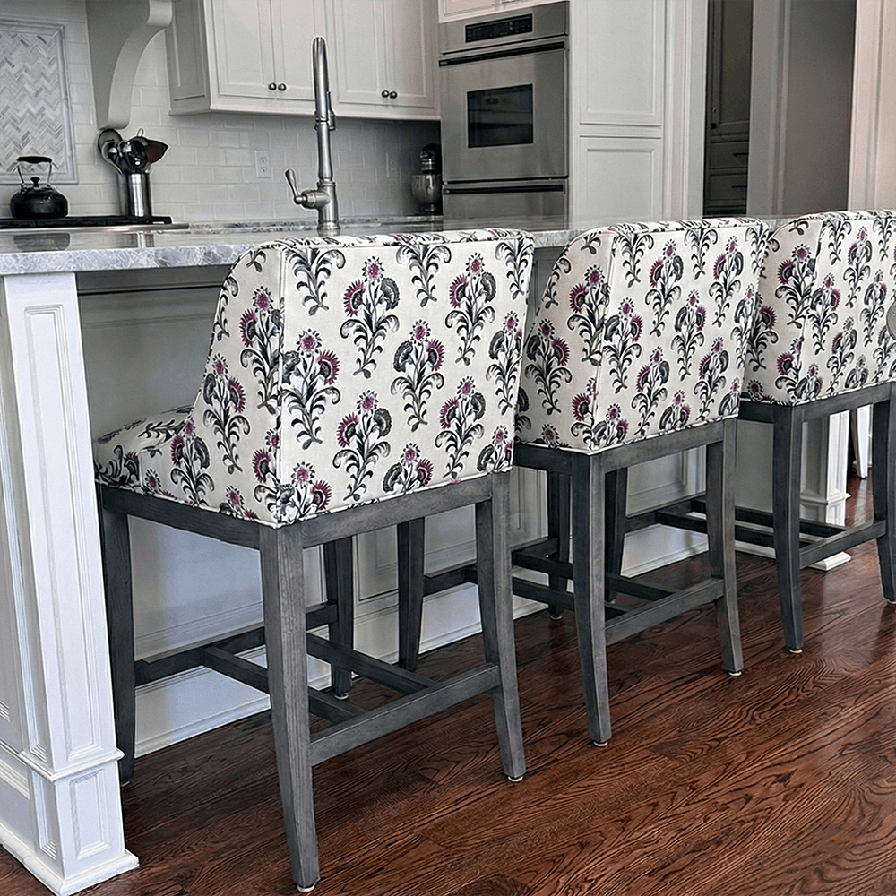 Stools at kitchen counter