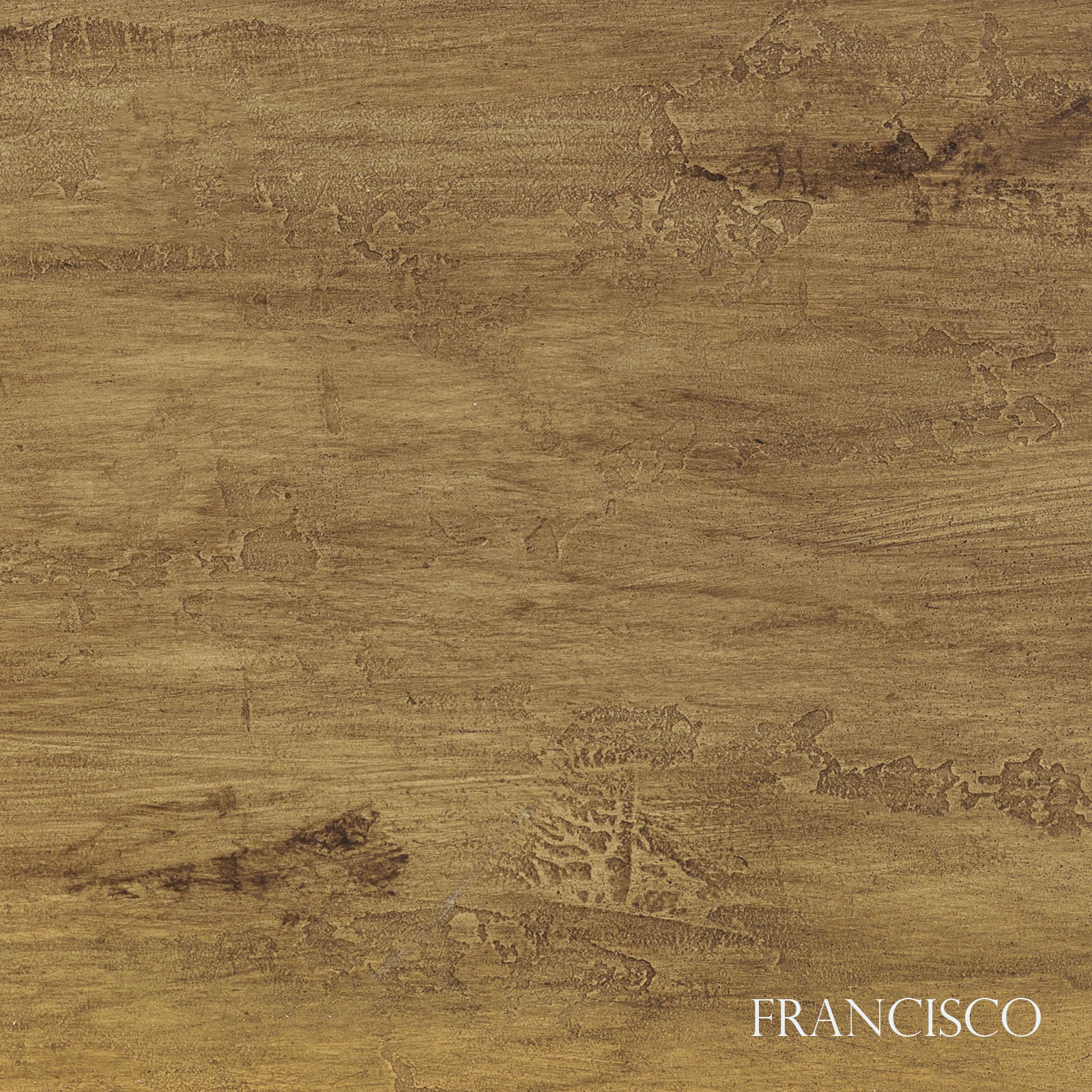 Textured brown surface with 'Francisco' branding